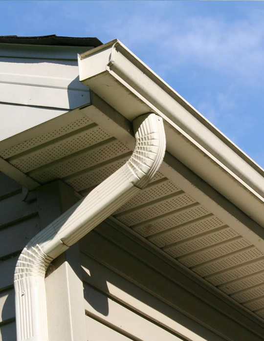 photo of gutters on a house
